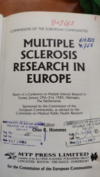 Image of MULTIPLE SCLEROSIS RESEARCH IN EUROPE