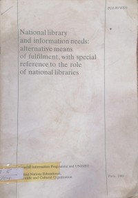 Image of NATIONAL LIBRARY AND INFORMATION NEEDS
