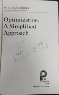 Image of Optimization a simplified Approach