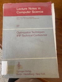 Image of Optimization Techniques IFIP Technical Conference