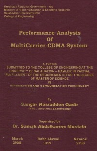 Image of PERFORMANCE ANALYSIS OF MULTICARRIER _CDMA SYSTEM