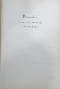 Image of Personality IN NATURE SOCIETY AND CULTURE