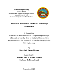 Image of Petroleum Wastewater Treatment Technology Assessment