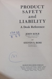 Image of PRODUCT SAFETY and LIABILITY ADesk Reference