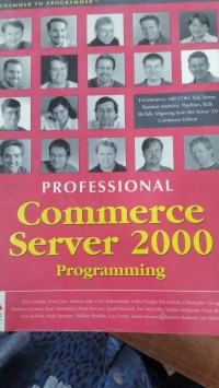 Image of PROFESSIONAL Commerce server 2000 programming