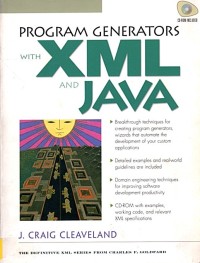 Image of PROGRAM GENERATORS WITH XML AND JAVA