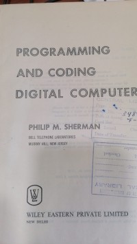 Image of PROGRAMMING AND CODING DIGITAL COMPUTERS
