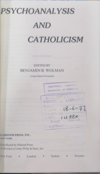 Image of PSYCHOANALYSIS AND CATHOLICISM