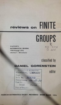 Image of reviews on FINITE GROUPS