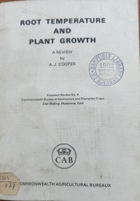 Image of ROOT TEMPERATURE AND PLANT GROWTH