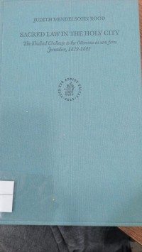 Image of SACRED LAW IN THE HOLY CITY