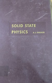 Image of SOLID STATE PHYSICS