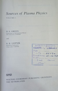 Image of Sources of Plasma Physics, Volume 1