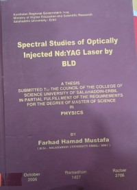 Image of Spectral Studies of Optically Injected Nd:YAG Laser by BLD