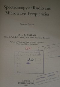 Image of Spectroscopy at Ra and Microwave Frequencies