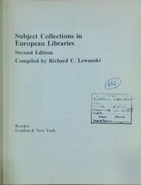 Image of Subject Collections in European LIbraries