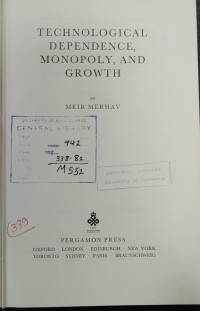 Image of Technological Dependence Monopoly and Growth