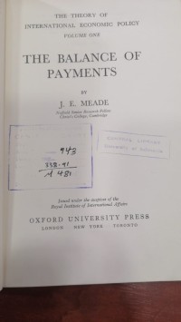 Image of THE  BALANCE OF PAYMENTS