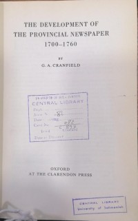 Image of THE DEVELOPMENT OF THE PROVINCIAL NEWSPAPER