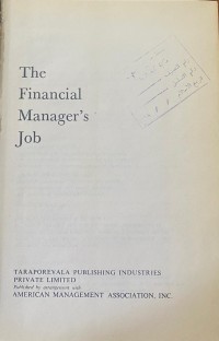 Image of The Financial Manager҆ s Job