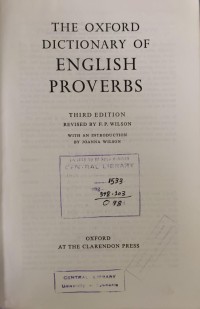 Image of THE OXFORD DICTIONARY OF ENGLISH PROVERBS