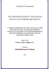 Image of THE PRESENTATION OF THE BLACKS IN SELECTED AMERICAN NOVELS
