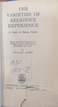 Image of THE VARIETIES OF RELIGIOUS EXPERIENCE