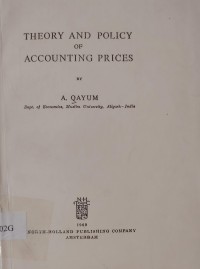 Image of THEORY AND POLICY OF ACCOUNTING PRICES