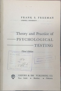 Image of Theory and practice of PSYCHOLOGICAL TESTING