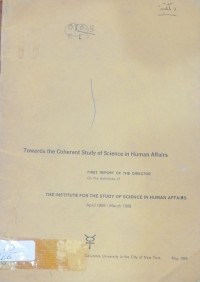 Image of towards the coherent study of science in human affairs