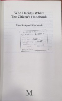 Image of who Decides what the citizens handbook