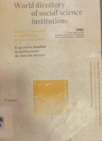 Image of World directory of social sciencec  instiutions