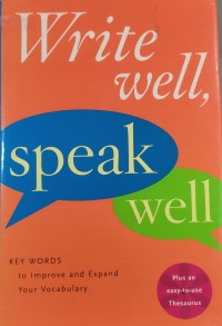 Image of WRITE WELL SPEAK WELL